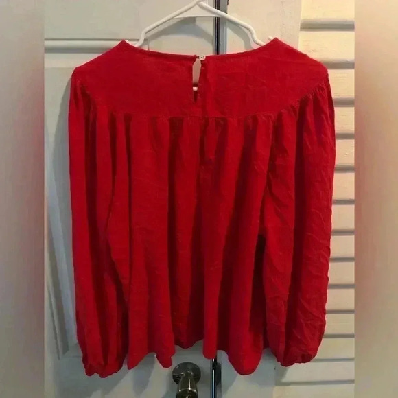Knox Rose red flowy long sleeve blouse size XXL B29 - Picture 4 of 6